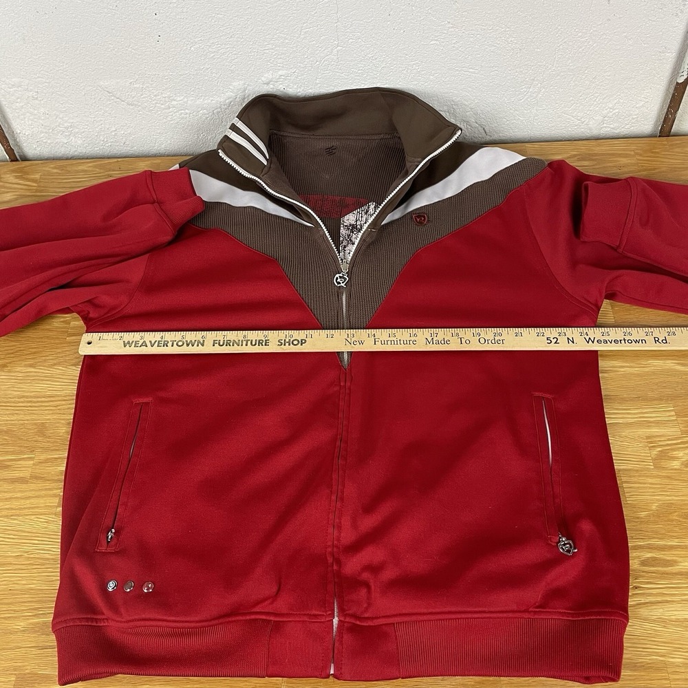 Rocawear Reversible Track Jacket Mens Large Red Brown Colorblock Y2K Hip Hop L - Picture 8 of 16